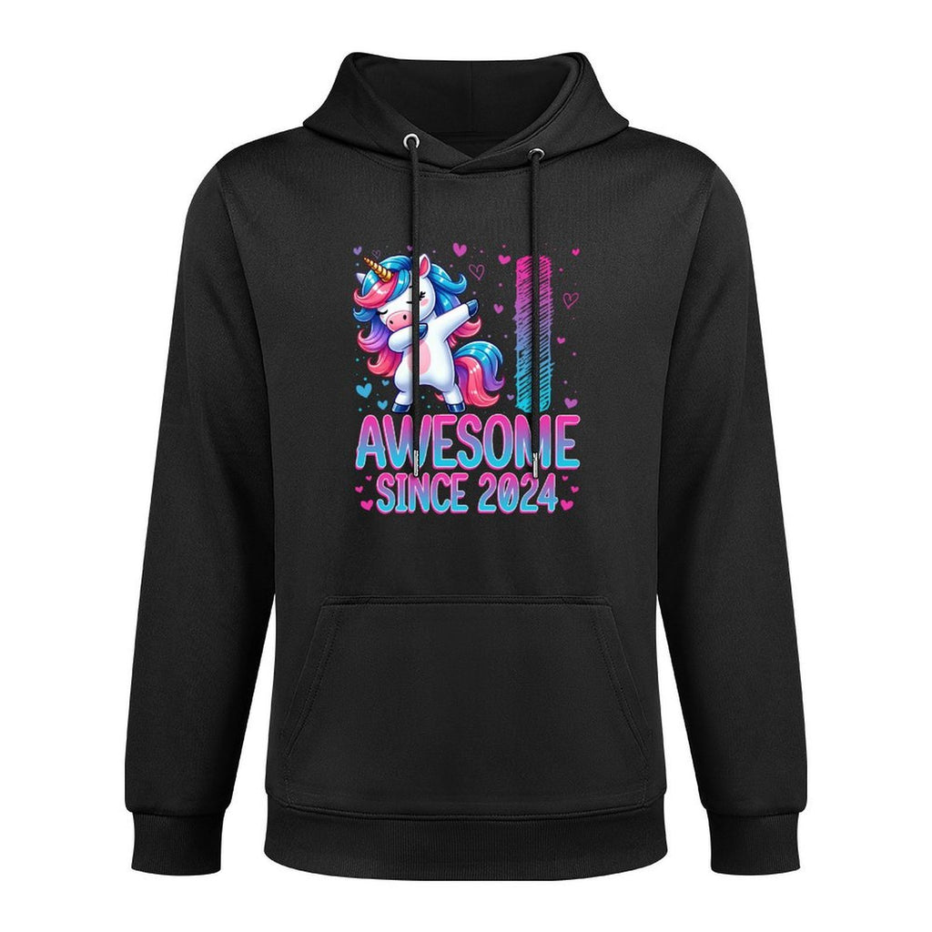 Awesome Since 2024 Unicorn 1st Birthday 1 Years Old Girl Adjustable Hood Hoodie