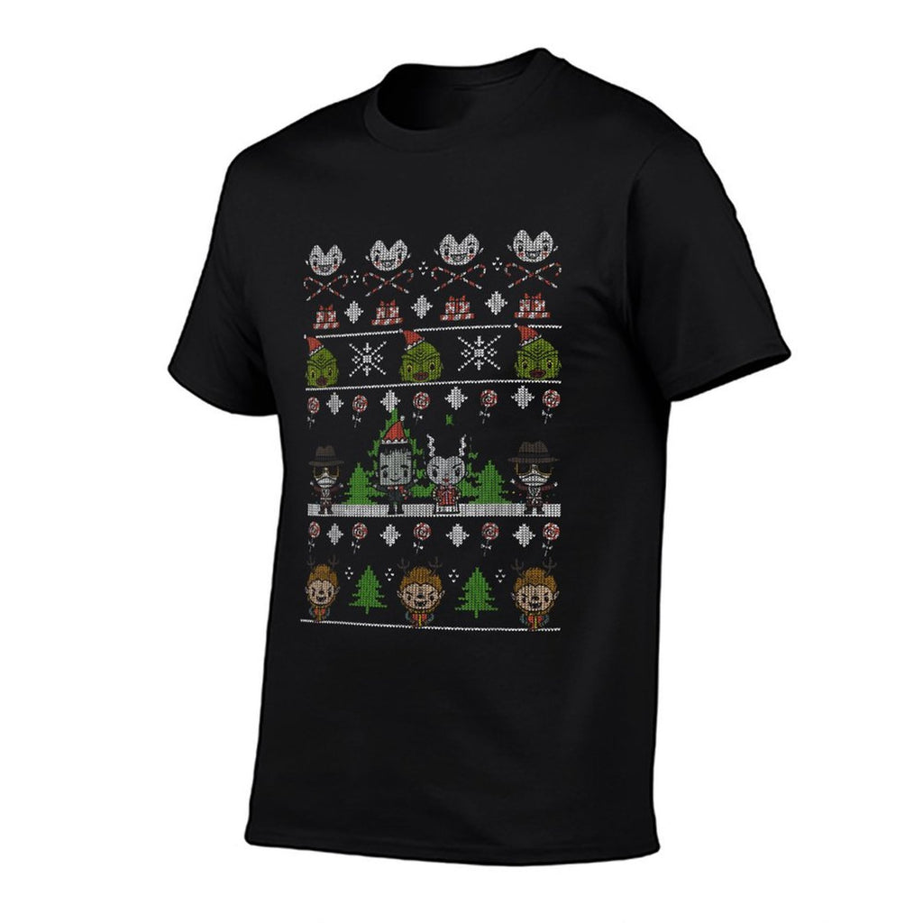 Universal Monsters Christmas Group Ugly Sweater Style  Eco-friendly Material T-Shirt