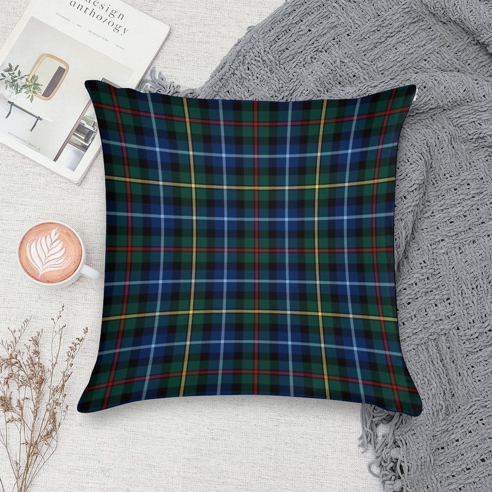 Clan Smith Tartan Soft High-Density Material Throw Pillow