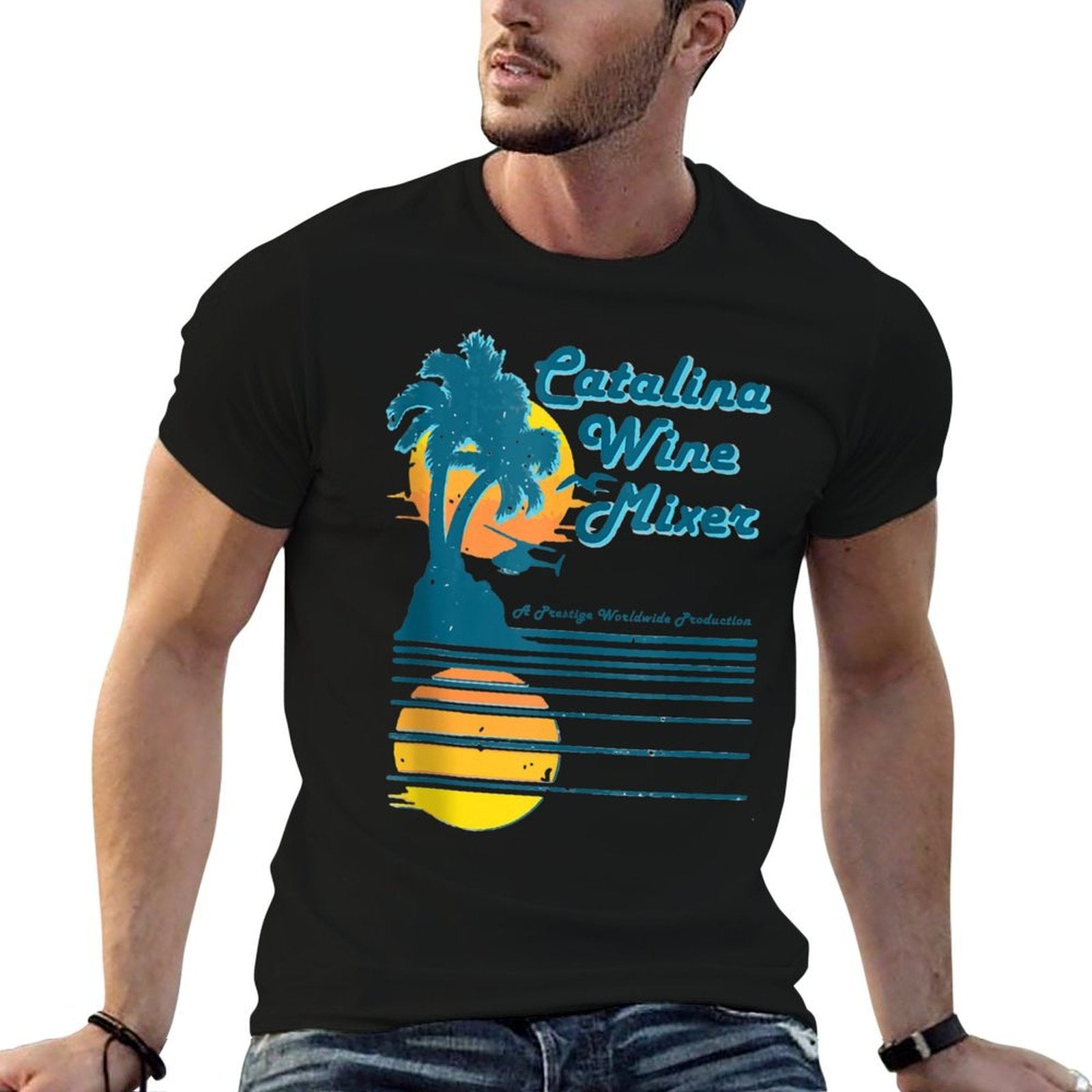 FUNNY VINTAGE CATALINA SUNSET WINE MIXER GIFT  Vintage-inspired T-Shirt