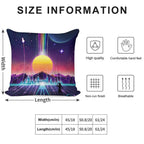 Neon Sunrise Soft Bedroom Essential Throw Pillow