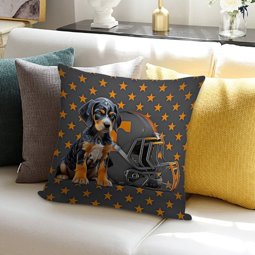 Tennessee Bluetick - Orange Stars Soft Easy Maintenance Throw Pillow