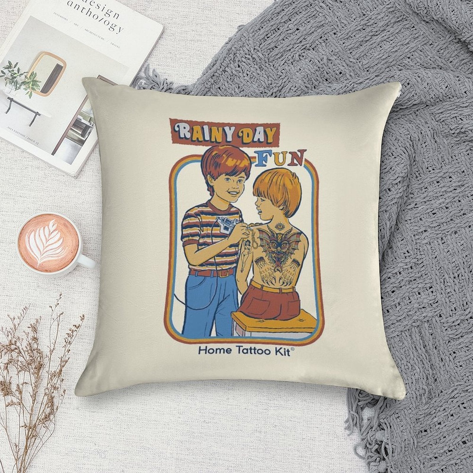 Rainy Day Fun Soft Skin-Friendly Throw Pillow