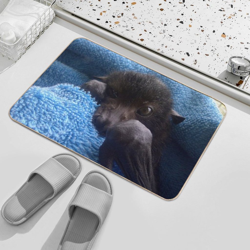 Baby Bat Blue Hugs.  Odorless Bath Mat