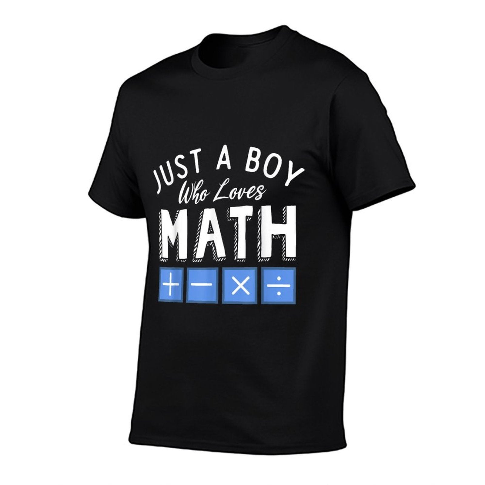 Just A Boy Who Loves Math Algebra Funny Mathematics  Rolled Sleeves T-Shirt