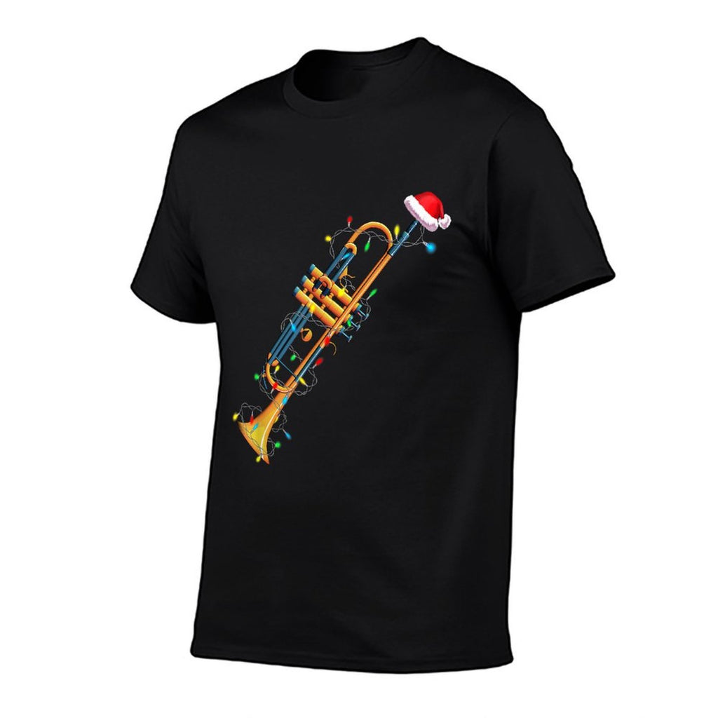 Funny Christmas Trumpet Tree Xmas Trumpet Player Gift  Heathered Texture T-Shirt
