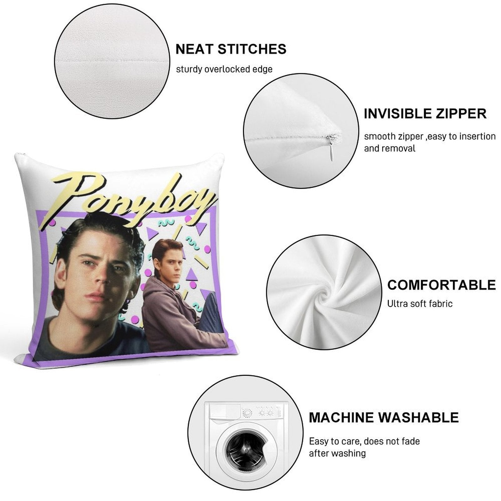 80s Ponyboy Curtis The Outsiders Soft High-Density Material Throw Pillow