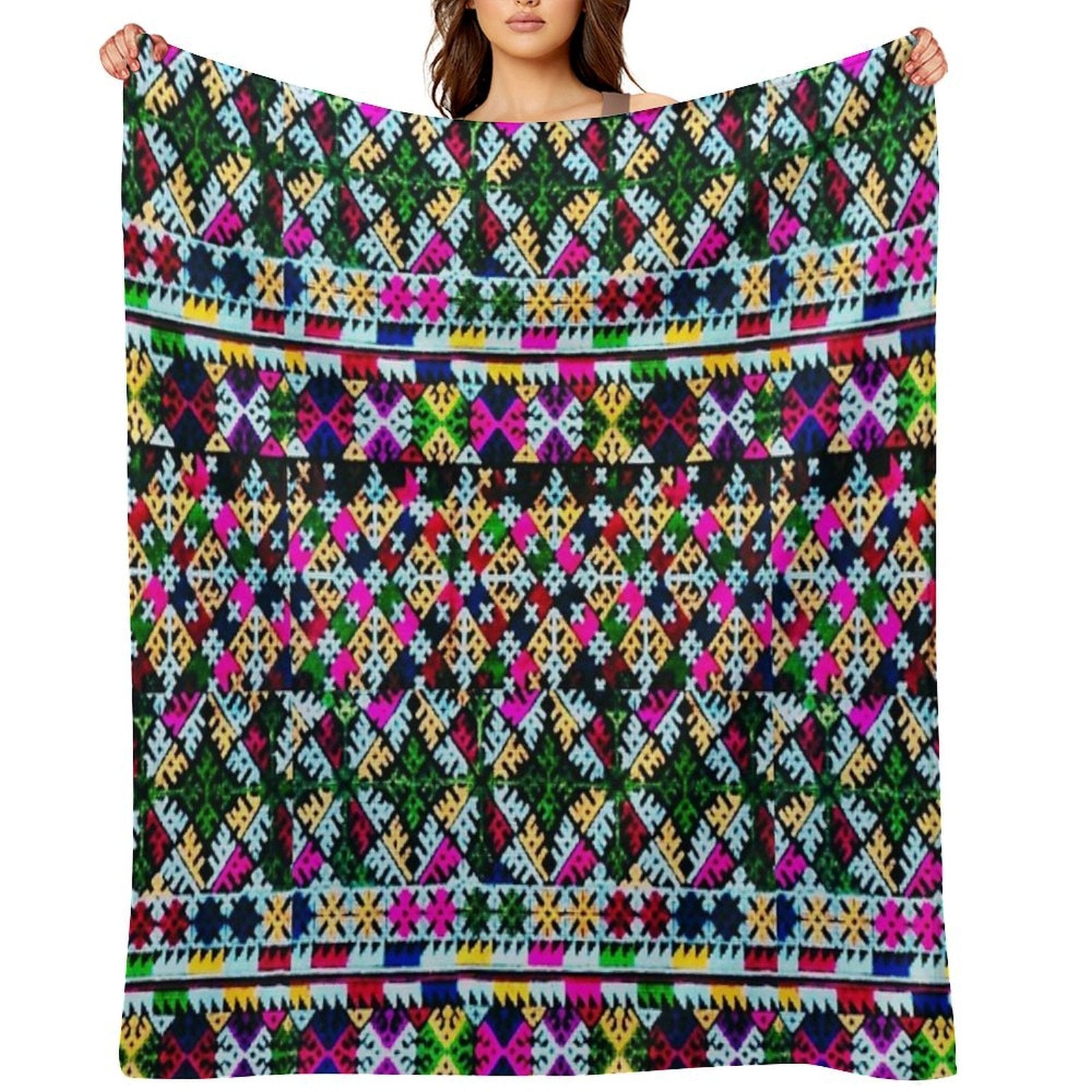 Iu Mien Trendy  Embroidery Easy Care Throw Blanket