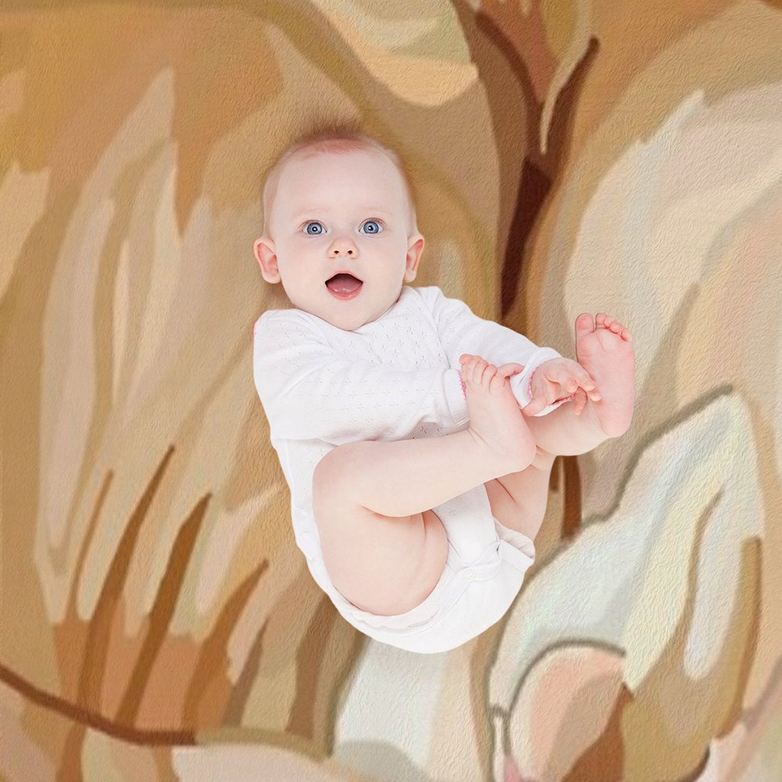 Sleeping Curled Orange Ginger Tabby Cat Eco-conscious Throw Blanket