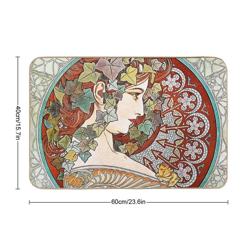 Alphonse Mucha - Ivy, 1901  Eco-Friendly Bath Mat