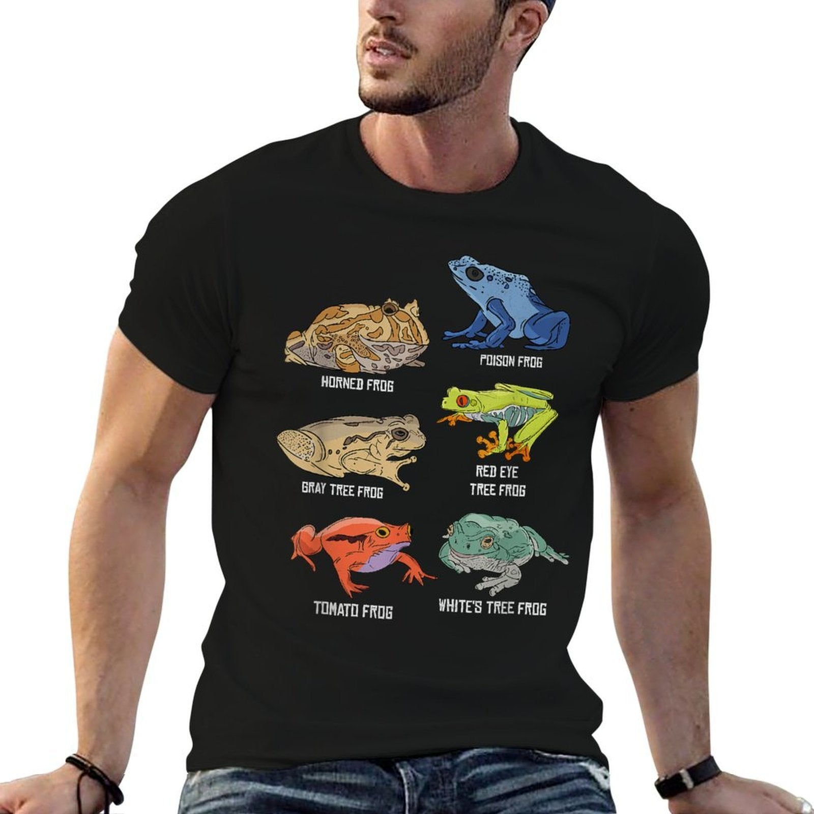 Types Of Frogs Lover Kids Frog Species Frogs  Summer-ready Fabric T-Shirt