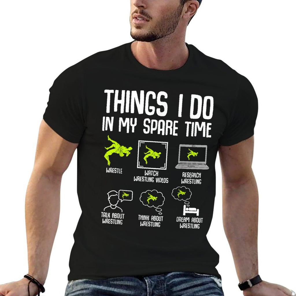 Wrestling Things I Do In My Spare Time Wrestler Boys Kids  Breathable T-Shirt
