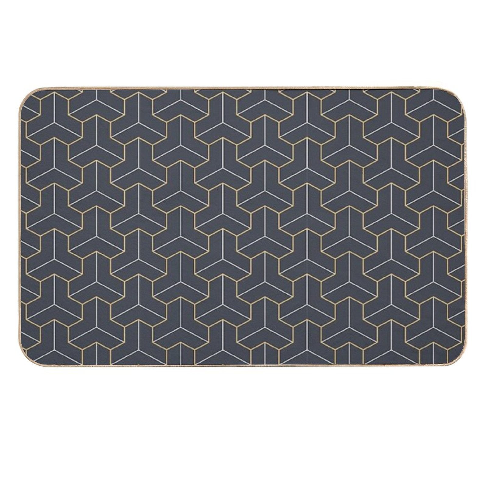 Geometric Background with Triple Hexagonal Elements.  Versatile Bath Mat
