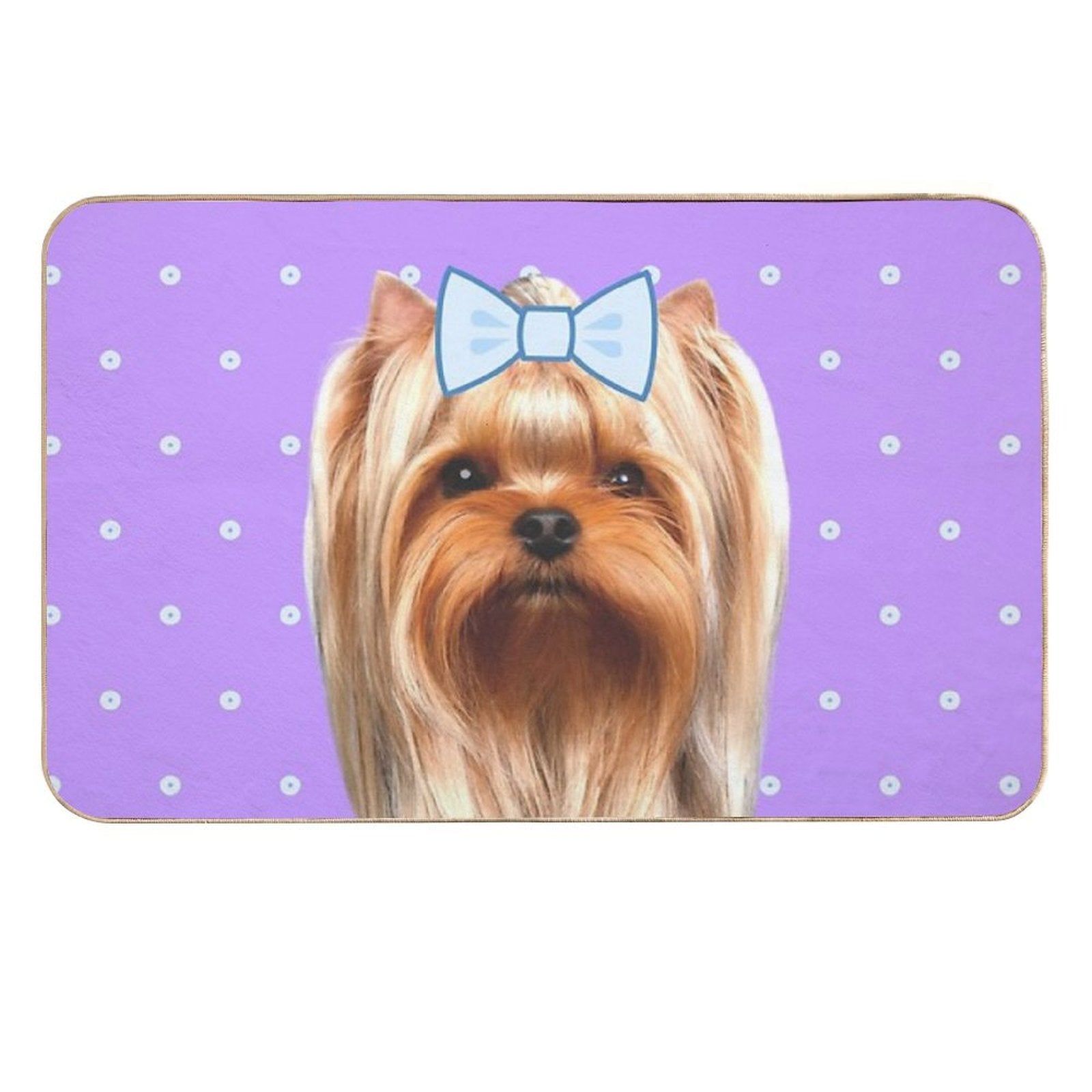 Cute Purple Yorkshire  Absorbent Bath Mat