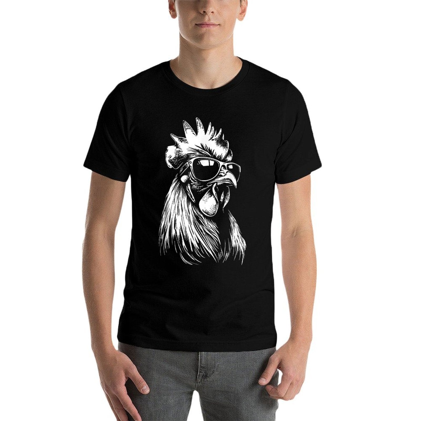 Rooster Chicken Sunglasses  Trendy Pattern T-Shirt