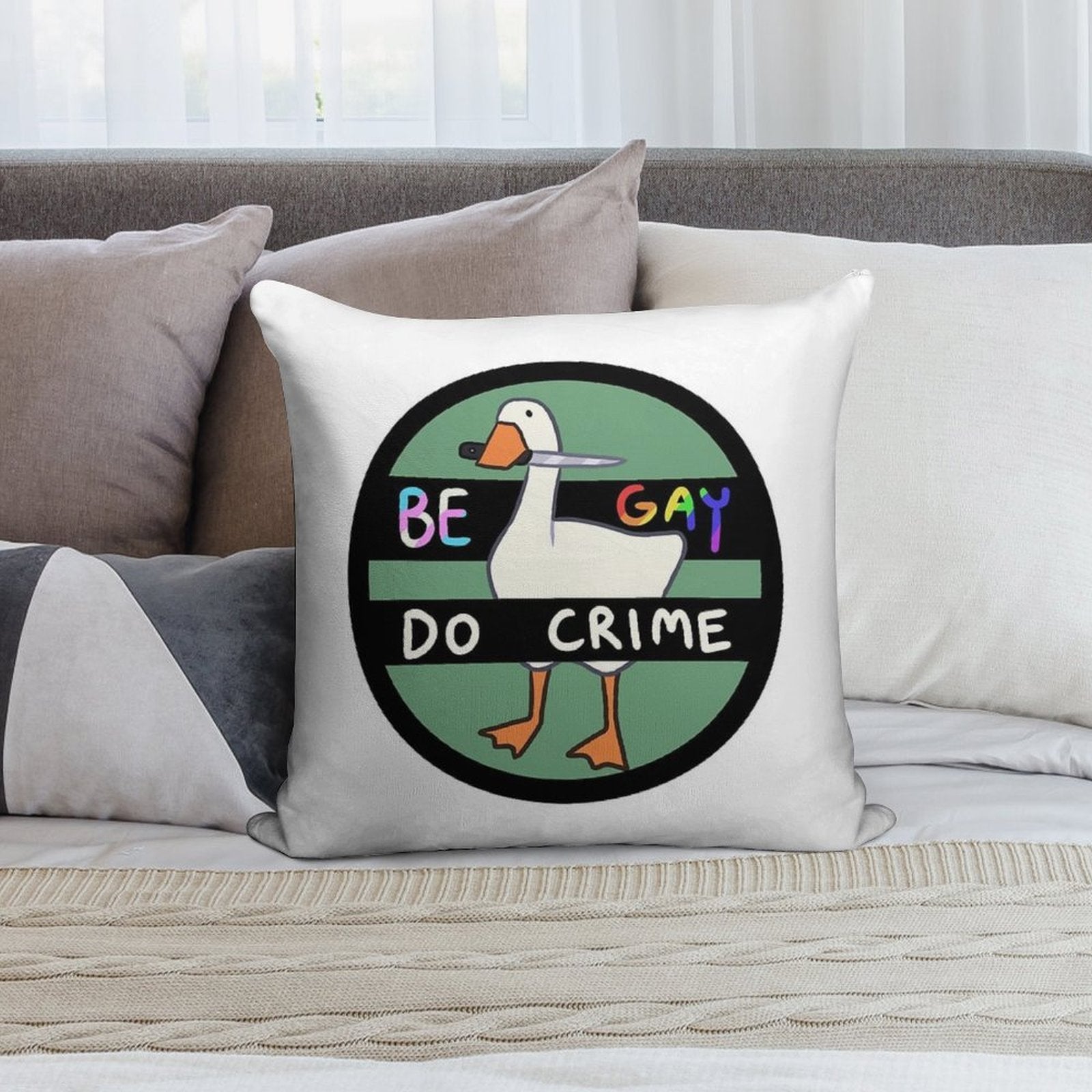 Be Gay Do Crime Goose Soft Easy Maintenance Throw Pillow