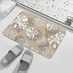 Sand Tropical Leaves  Slip-Resistant Bath Mat