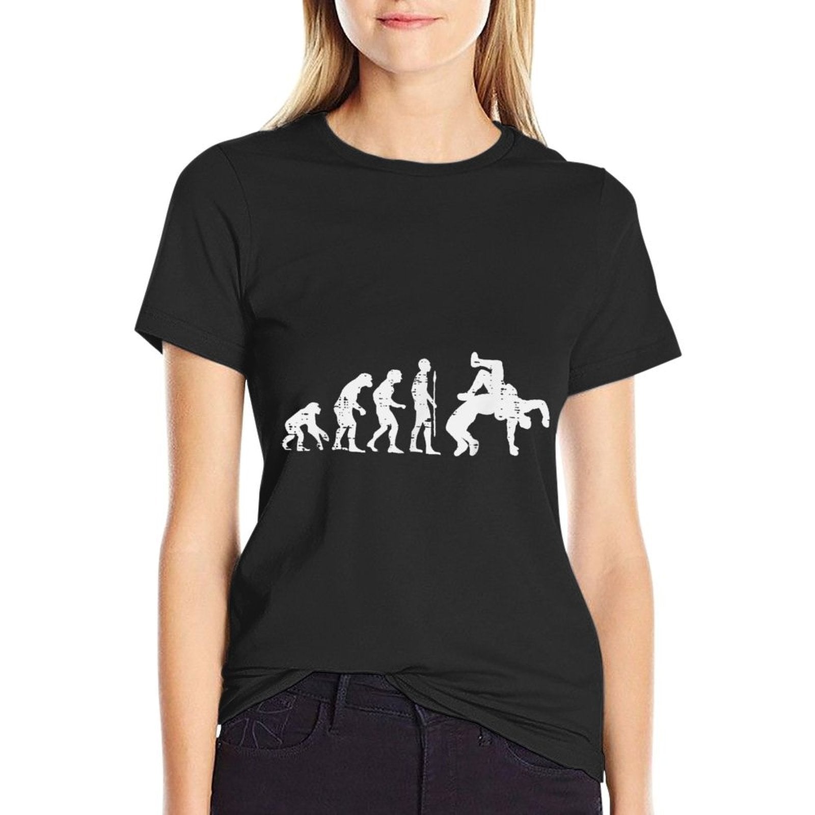Wrestling Evolution Funny Wrestler Men Boys Kids Women Youth  Wrinkle-resistant T-Shirt