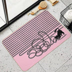 Unravel (Black Cat on Pink)  Multi-Purpose Bath Mat