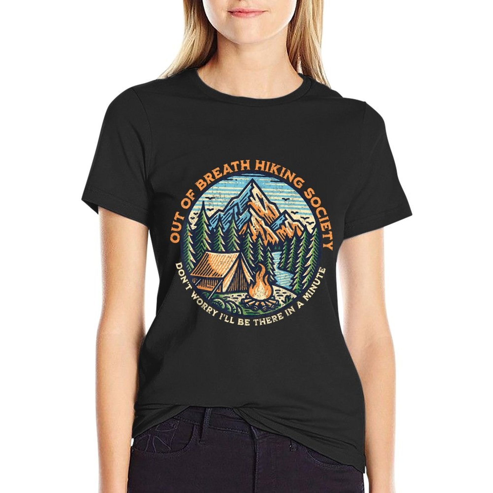 Out of Breath Hiking Society Men Women Hiker Funny Outdoor  Eco-friendly Material T-Shirt