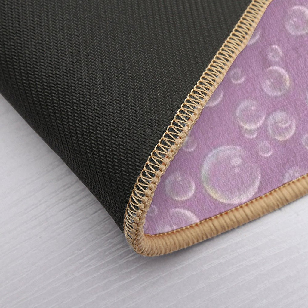COMMIC Bubbles on Pink  Easy To Clean Bath Mat