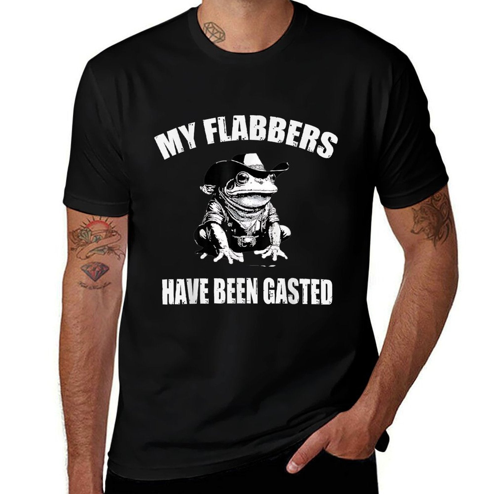 My Flabbers Have Been Gasted Funny Cowboy Frog Meme  Eco-friendly Material T-Shirt