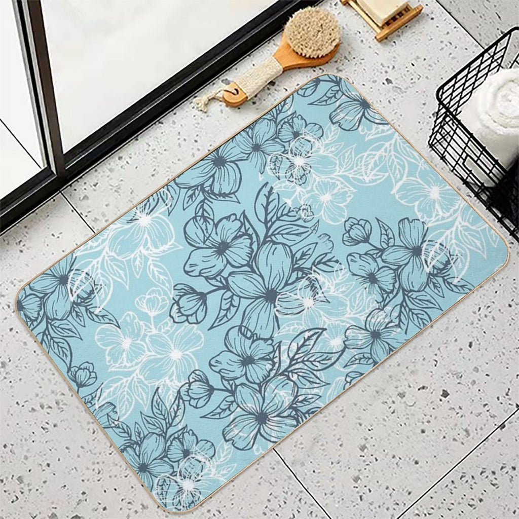 Floral Surface Pattern  Stain-Proof Bath Mat