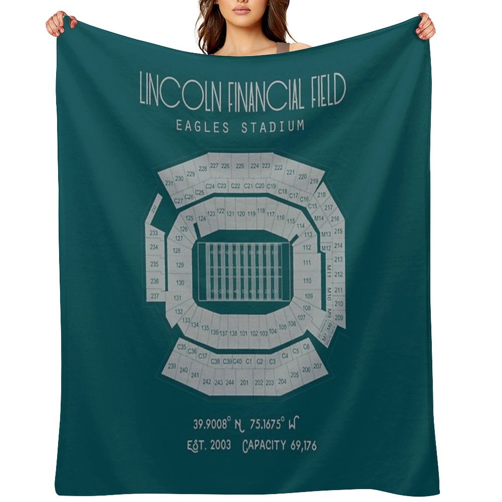 Philadelphia Eagles Lincoln Financial Field Stadium Poster Print Shrink-resistant Throw Blanket