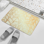 Bohemian Gold Feathers Illustration With White Shimmer  Anti-Trip Bath Mat