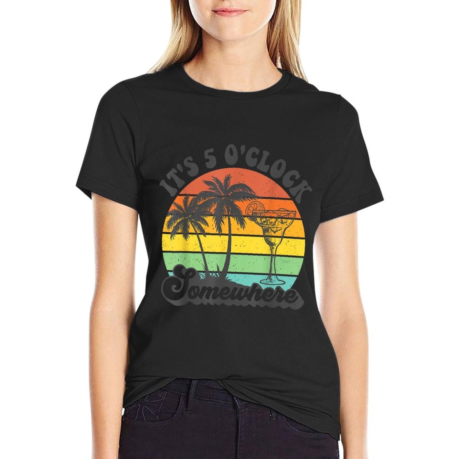 Its 5 Oclock Somewhere Coconut Tree Funny Summer Beach for Men Women  Quick-drying T-Shirt