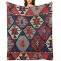 Southwestern Diamond  19th Century Colorful Ornate Accent Pattern Multi-functional Throw Blanket