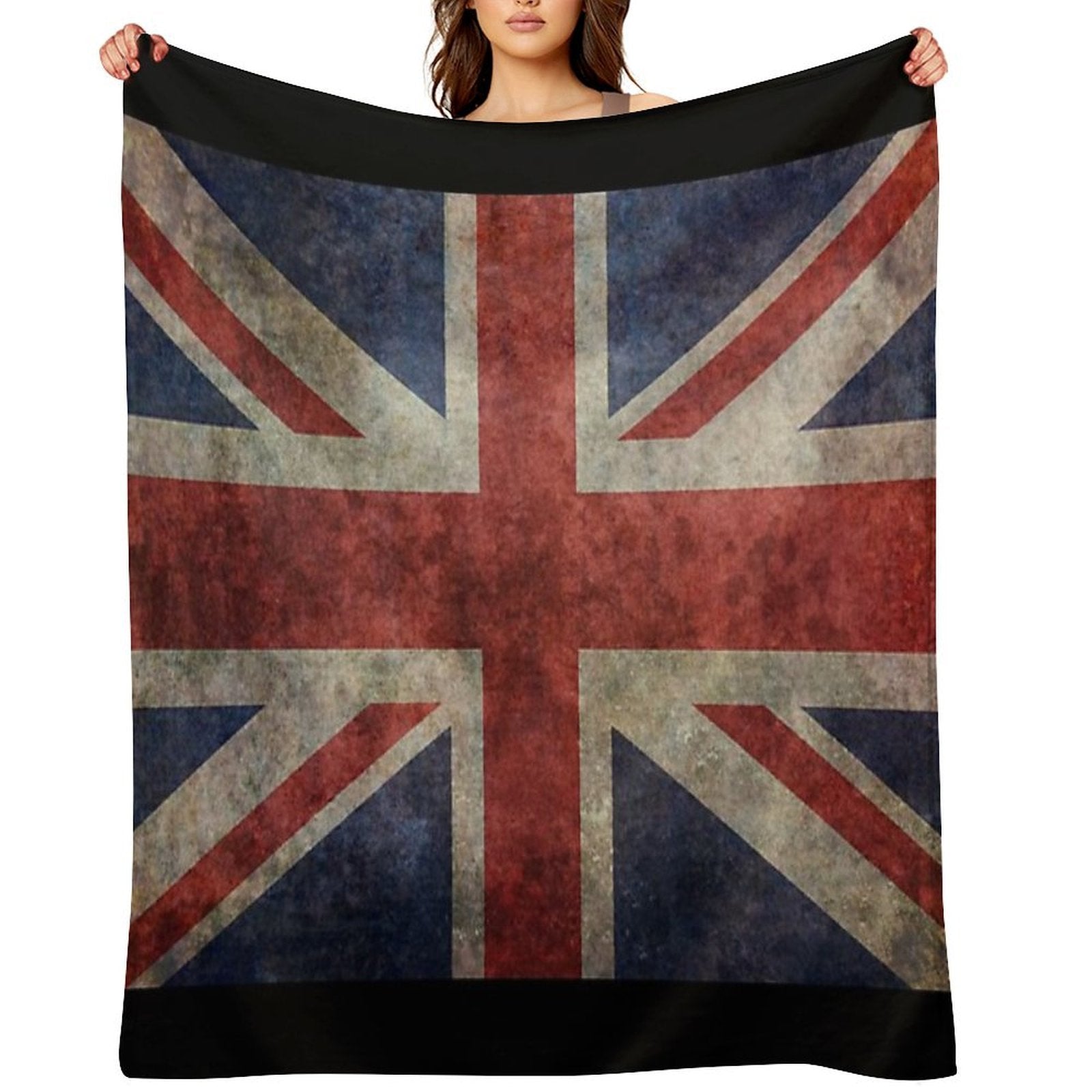 A Grunge Looking Distressed Union Jack Uk Version Velvety-soft Throw Blanket
