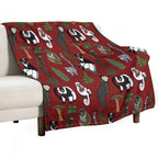 Lemur Pattern Anti-pilling Throw Blanket