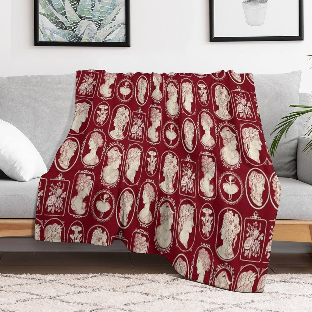 Cameos - Red Gift-ready Throw Blanket