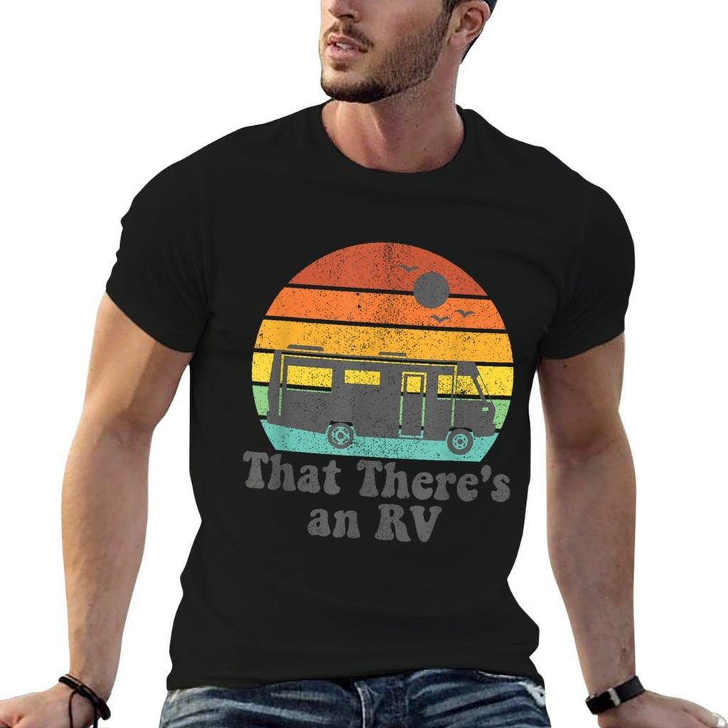 That Theres An RV Funny Camping Retro Camper Trailer Gift  Slim-fit Cut T-Shirt
