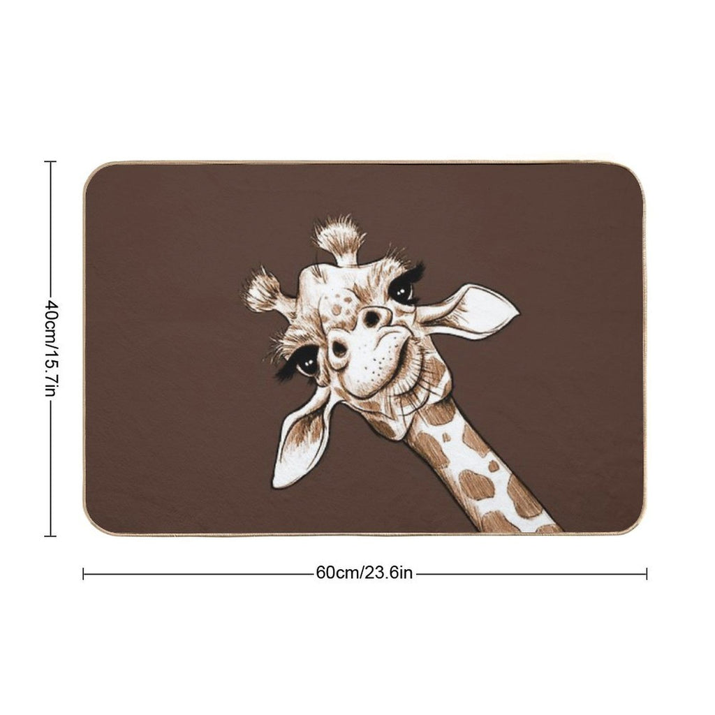 Sketch Giraffe Art  Easy Maintenance Bath Mat