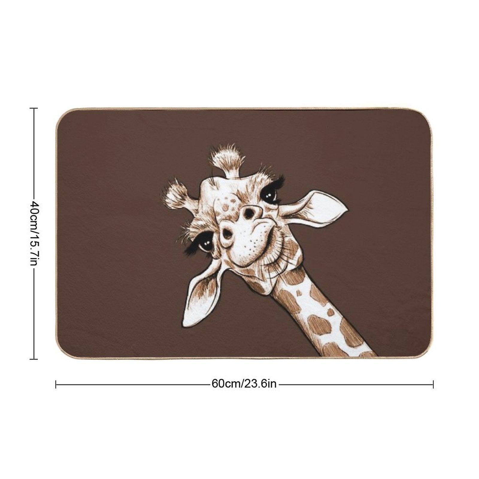 Sketch Giraffe Art  Easy Maintenance Bath Mat