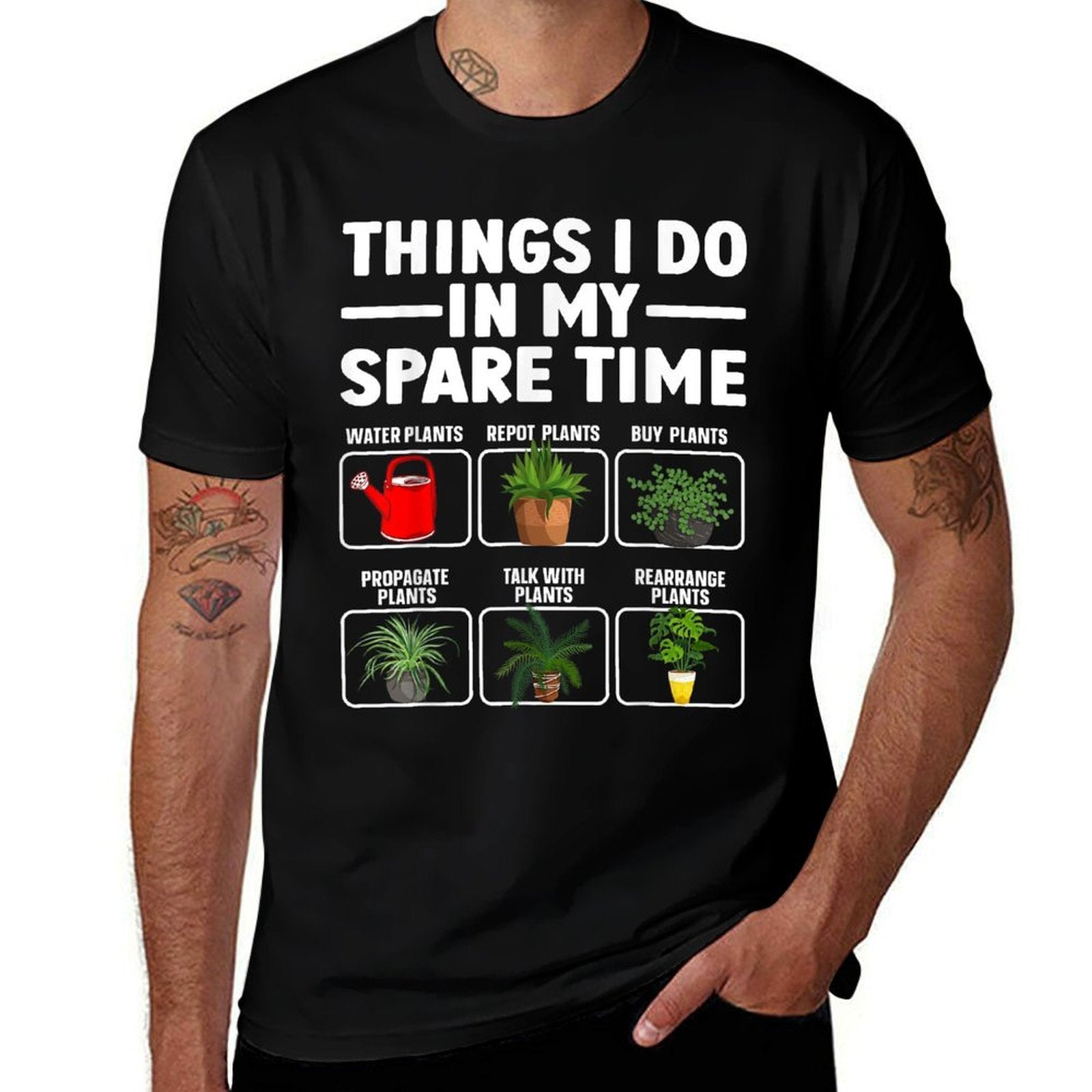 Funny Plant Art For Men Women Gardener Plant Lover Gardening  Slim-fit Cut T-Shirt