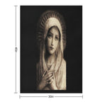 Vintage Virgin Mary Painting Travel-friendly Throw Blanket
