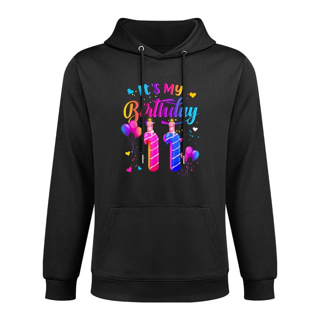 It's My 11th Birthday Doughnut Happy 11 Years Old Girl Kids Durable Construction Hoodie