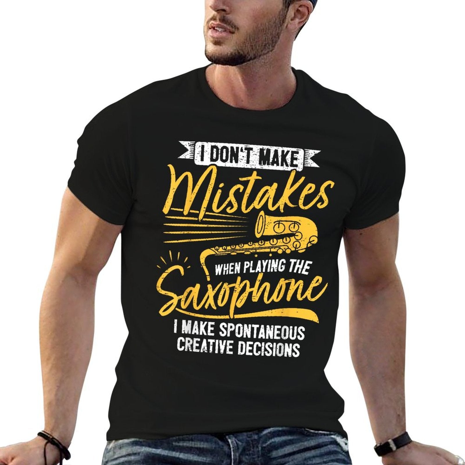 Creative Saxophonist Saxist Sax Jazz Saxophone  Graphic-printed T-Shirt