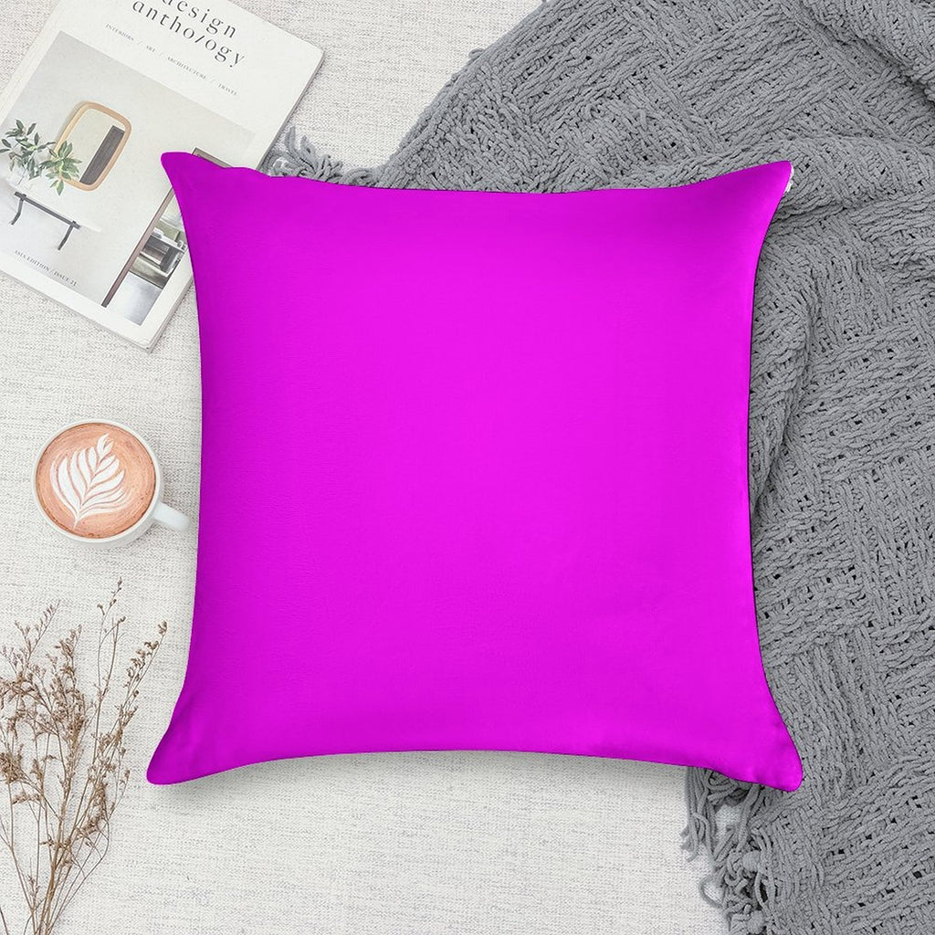PLAIN SOLID MAGENTA FUCHSIA PINK-100 PINK AND CORAL  SHADES ON OZCUSHIONS ON ALL PRODUCTS Soft High-Density Material Throw Pillow