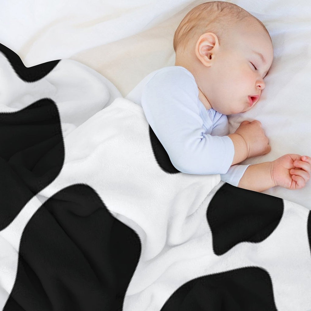 Cow Print Machine-washable Throw Blanket