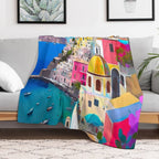 Amalfi Dreams Colorful Amalfi Coast in Italy Velvety-soft Throw Blanket