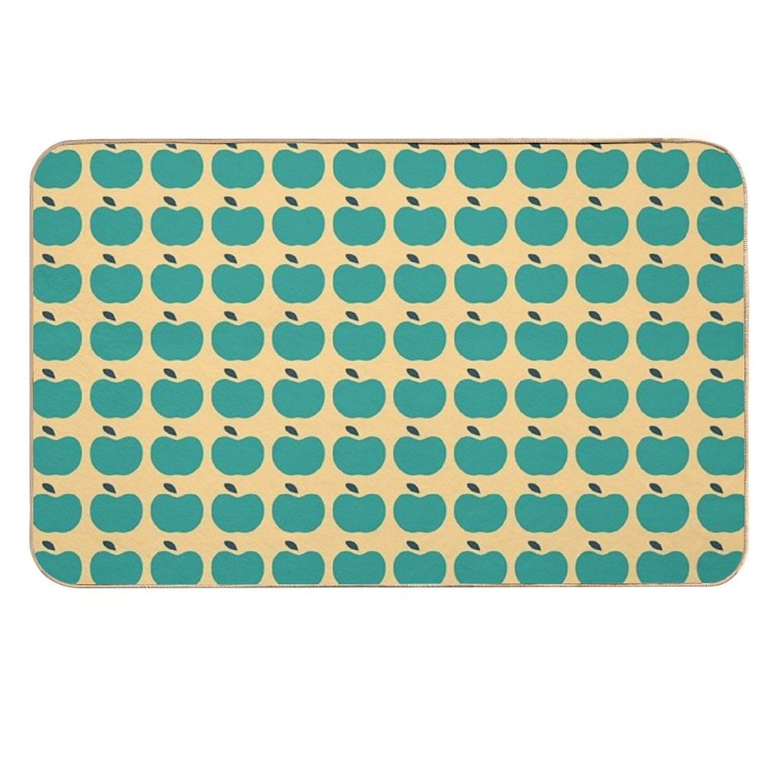 Green Apples  Edible Garden  Abstract Fruit Pattern  Easy Maintenance Bath Mat