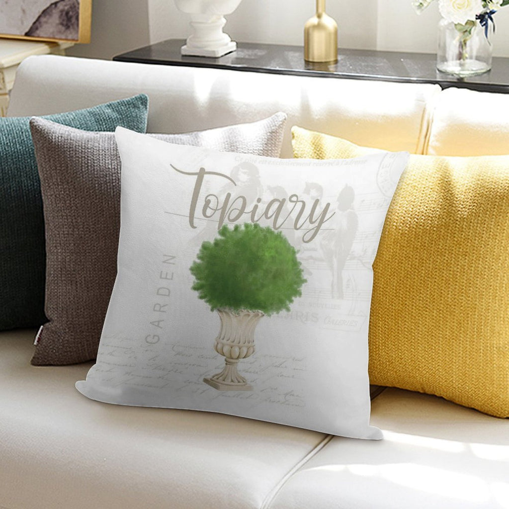 Topiary #2 Soft Reinforced Edging Throw Pillow