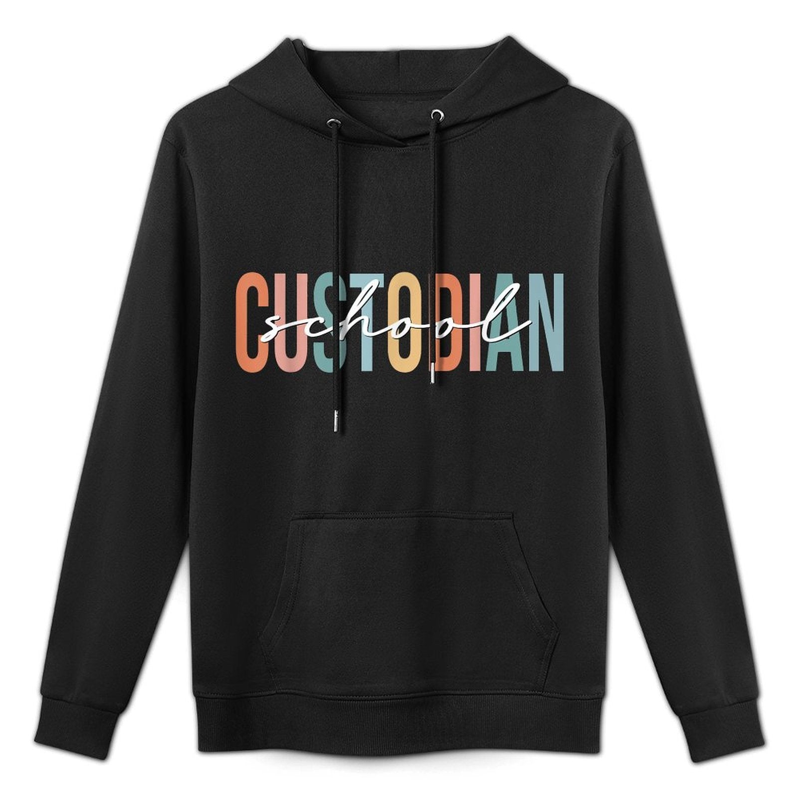 Boho Retro Vintage School Custodian Back To School Cotton-Polyester Blend Hoodie