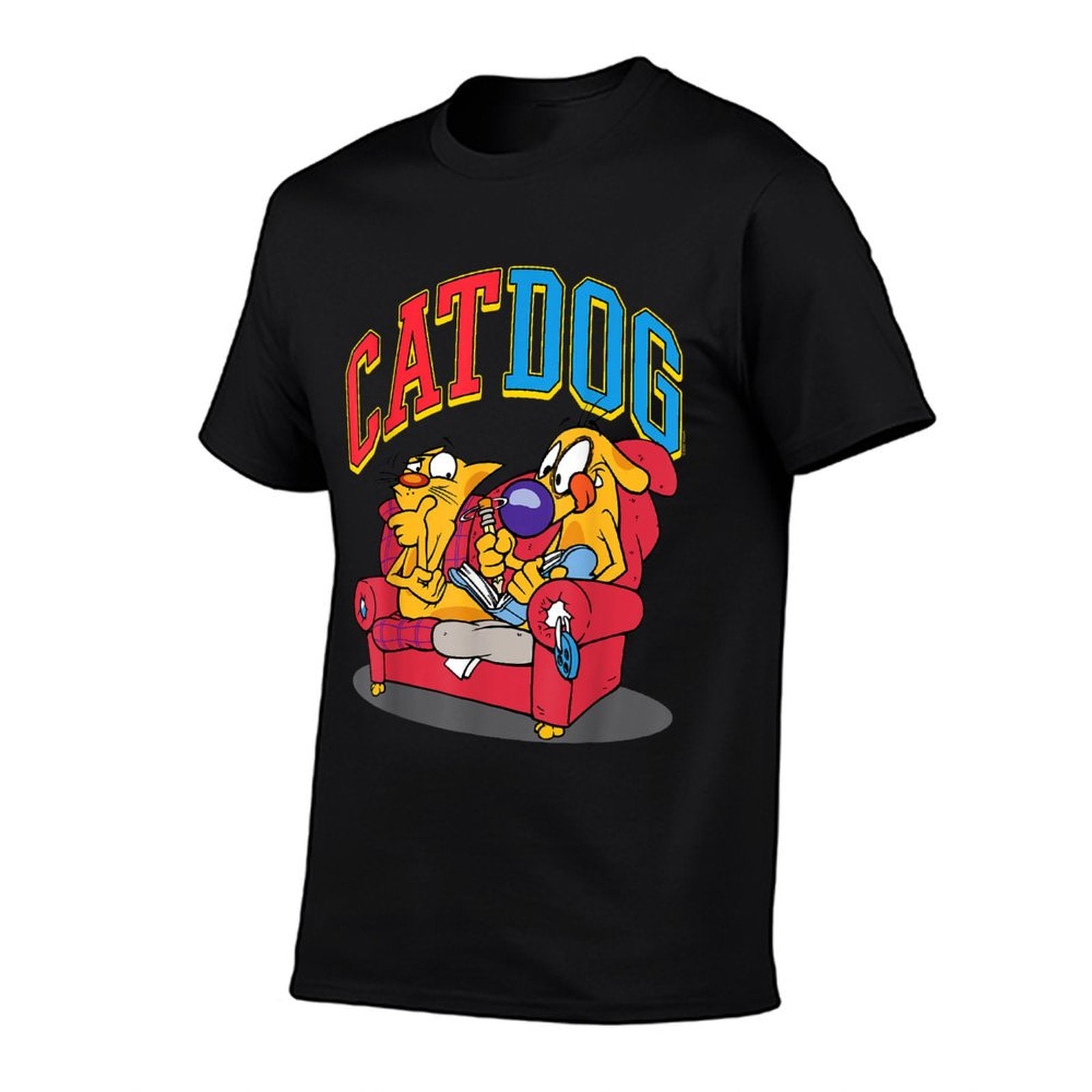 CatDog Hanging Out Retro Cartoon for Men Women Girls Kids  Versatile T-Shirt
