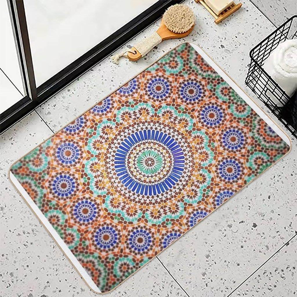 Zellige Moroccan Mosaic Tilework, Traditional Moroccan Art  Easy Maintenance Bath Mat