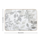 Grey Watercolor Leaves  Rapid-Drying Bath Mat